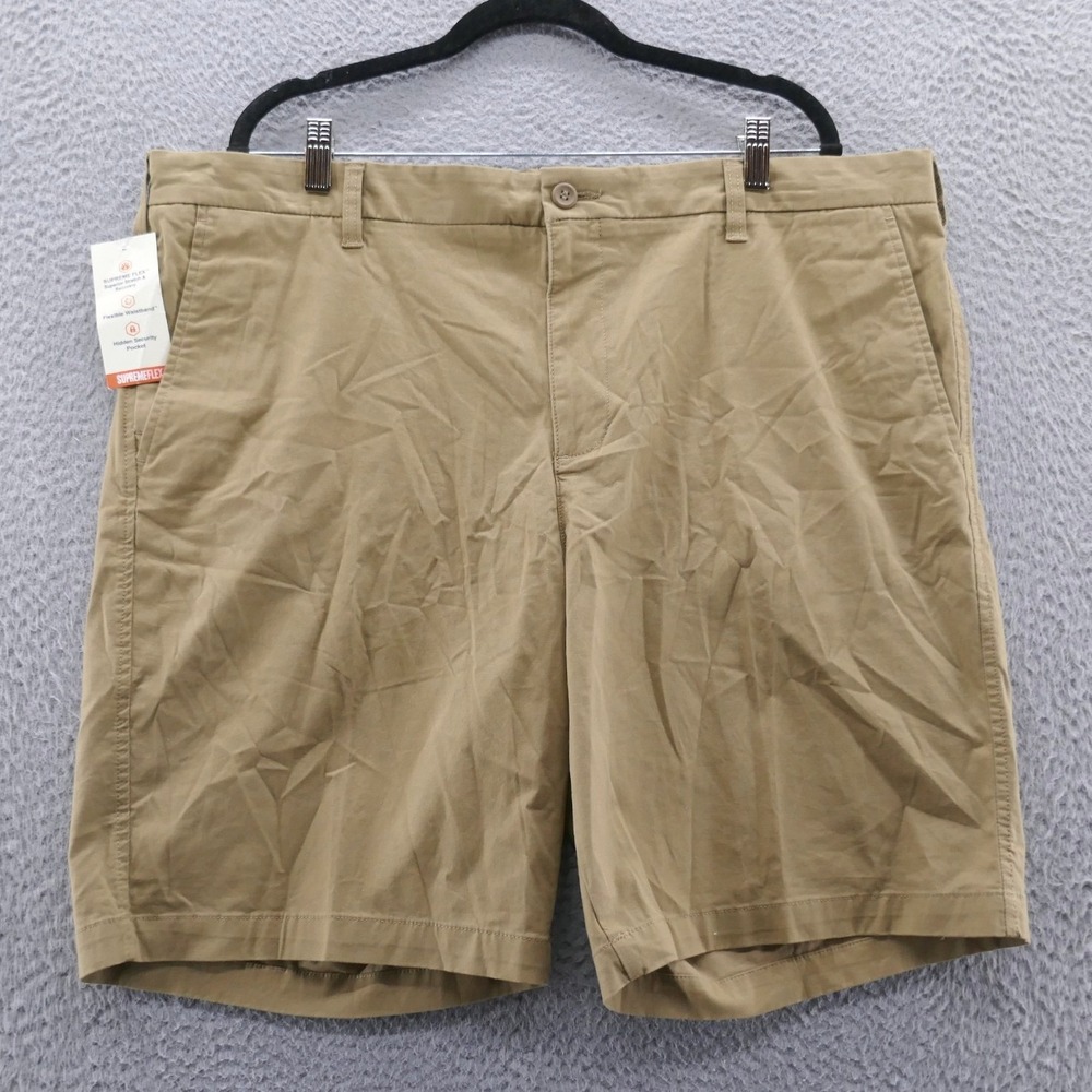 Dockers Mens Supreme Flex Khaki Tan Stretch Chino Shorts Size 42 NEW